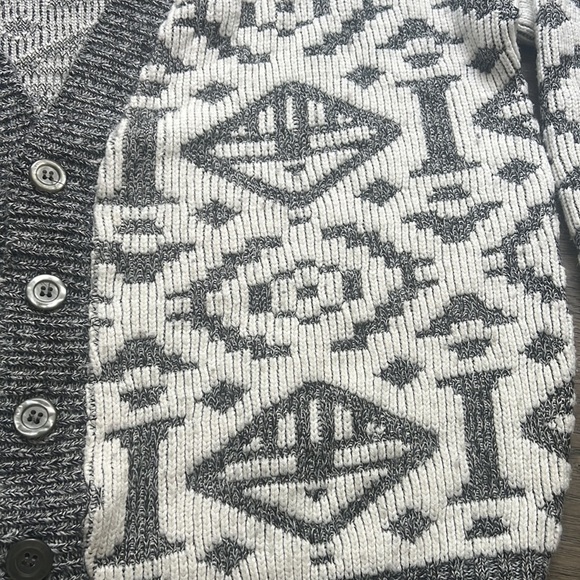🔥serge Saint  Yves🔥 | Vintage grey and white patterned knit sweater cardigan - Picture 3 of 11